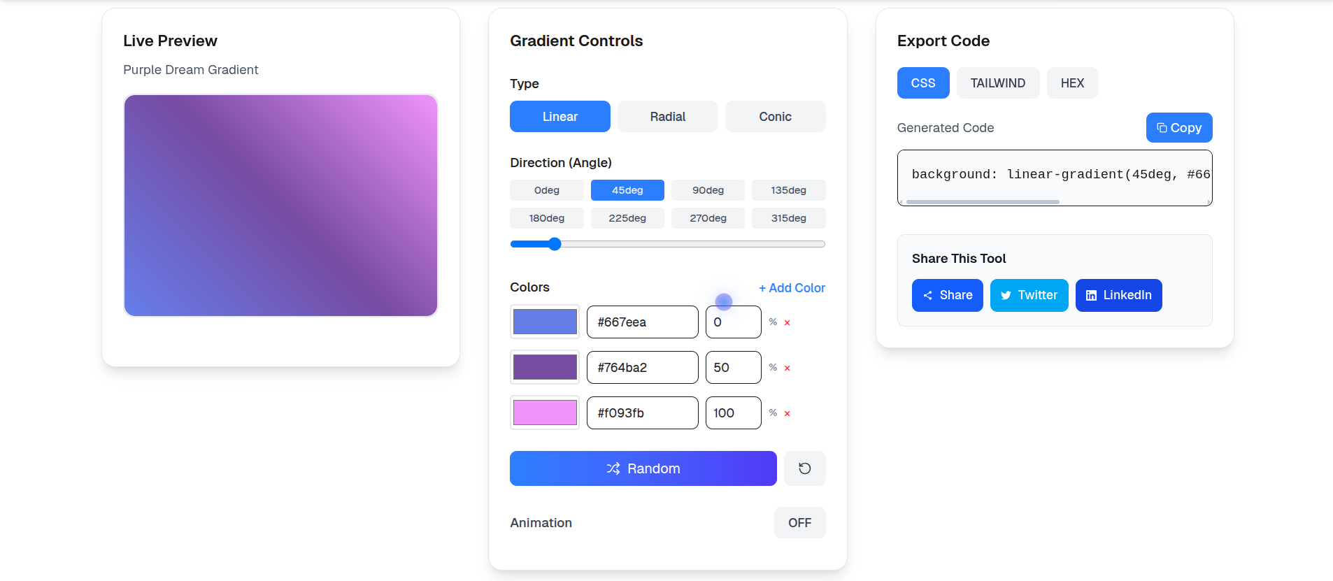 Gradient Generator: Create Beautiful CSS Gradients